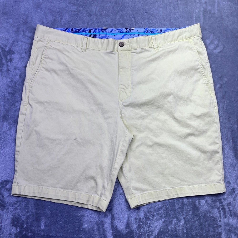 Tommy Bahama Mens Shorts Size 42 Yellow Flat Front Casual Golf Beach Boho